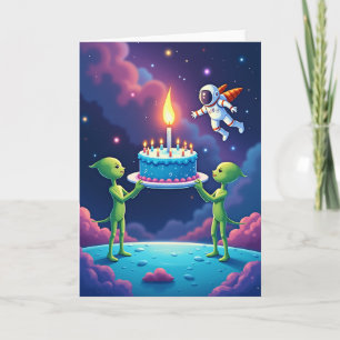 Carte de vœux d'anniversaire Alien