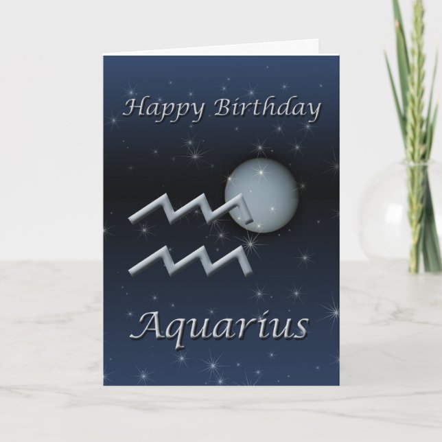 Carte de voeux d'anniversaire Aquarius Uranus (Devant)