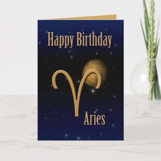 Carte de voeux d'anniversaire Aries Mars (Devant)