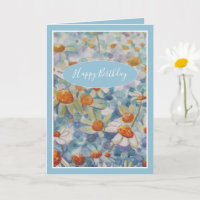 Carte de vœux d'anniversaire aux fleurs magnifique