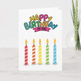 Carte de vœux d'anniversaire avec bougies colorées