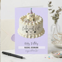 Carte de vœux d'anniversaire avec gâteau et ours e