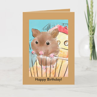 Carte de voeux d'anniversaire avec Hamster