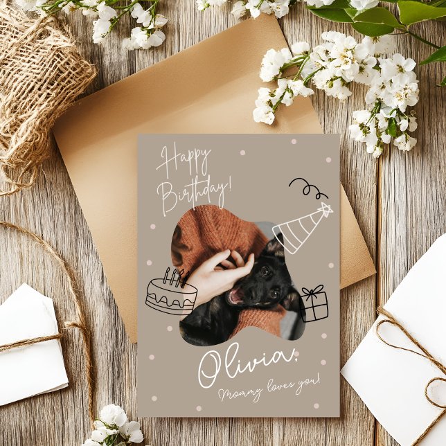 Carte de vœux d'anniversaire avec photo de l'anima (Créateur téléchargé)