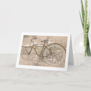 Carte de voeux d'anniversaire avec Vélo Vintage