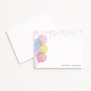 Carte de vœux d'anniversaire Ballons Aquarelle