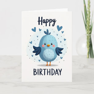 Carte de vœux d'anniversaire Blue Bird