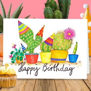 Carte de vœux d'anniversaire Cactus par Nicole Jan
