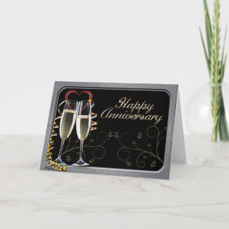 Carte de vœux d'anniversaire Champagne Wishes