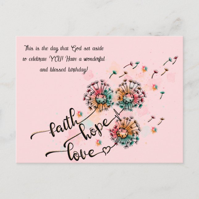 Carte de vœux d'anniversaire chrétien (Devant)