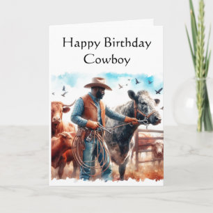 Carte de vœux d'anniversaire Cowboy