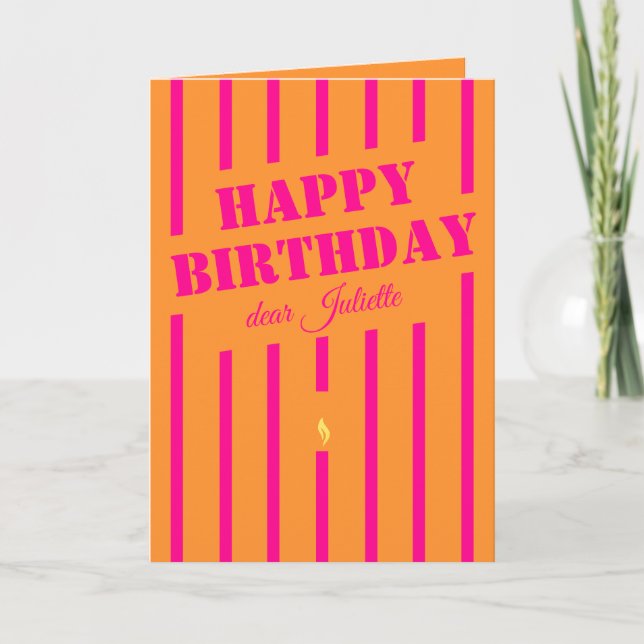 Carte de voeux d'anniversaire d'anniversaire rose  (Devant)