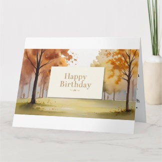 Carte de voeux d'anniversaire d'automne