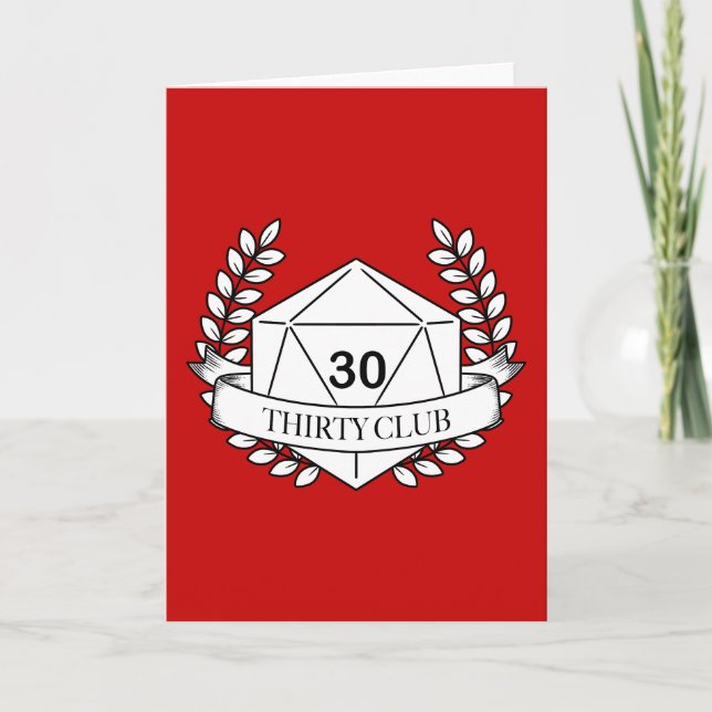 Carte de voeux d'anniversaire de 30 Club (Devant)