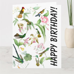 Carte de voeux d'anniversaire de colibris grande
