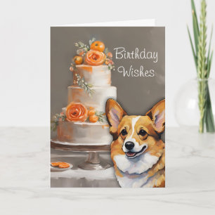 Carte de voeux d'anniversaire de Corgi