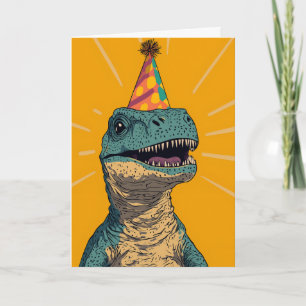 Carte de voeux d'anniversaire de Dinosaur