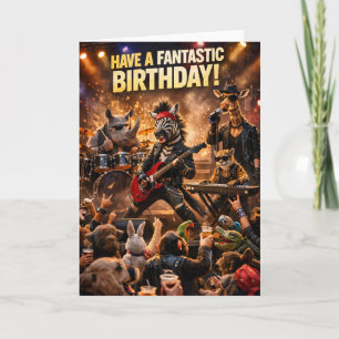 Carte de vœux d'anniversaire de groupe Safari rock