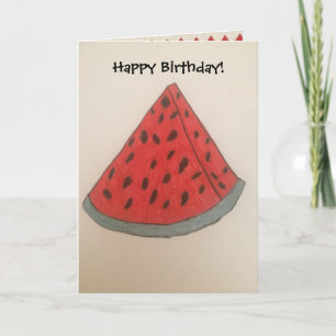 Carte de voeux d'anniversaire de la pastèque régul