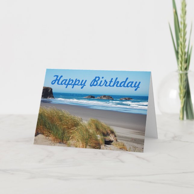 Carte de voeux d'anniversaire de la plage (Devant)