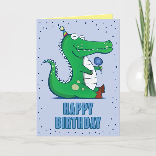 Carte de voeux d'anniversaire de l'Alligator (Devant)