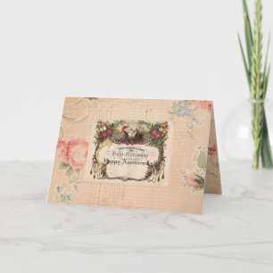 Carte de voeux d'anniversaire de mariage