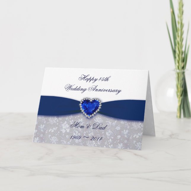 Carte de vœux d'anniversaire de mariage de 45 ans  (Devant)