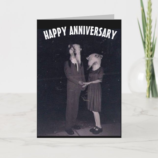 CARTE DE VOEUX D'ANNIVERSAIRE DE MARIAGE FLIPPANTE (Devant)