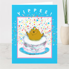 carte de voeux d'anniversaire de marmotte