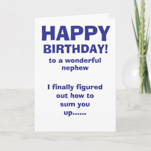 carte de voeux d'anniversaire de neveu heureux