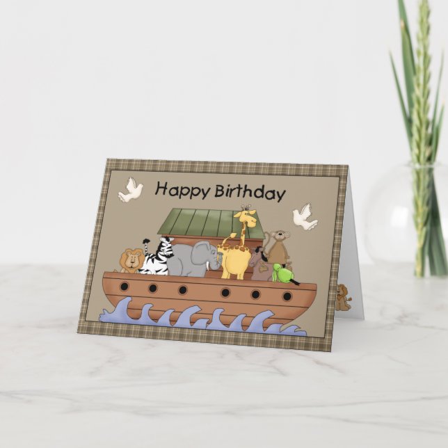 Carte de voeux d'anniversaire de Noah's Ark (Devant)