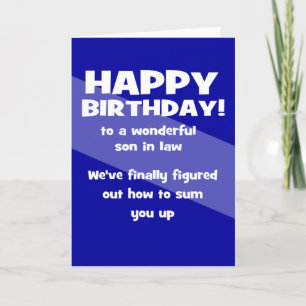 carte de voeux d'anniversaire de son beau-fils
