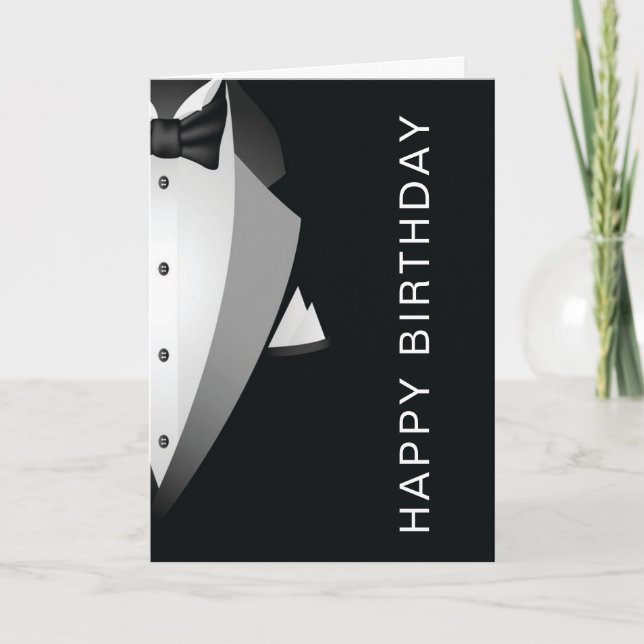 carte de voeux d'anniversaire de tuxedo (Devant)