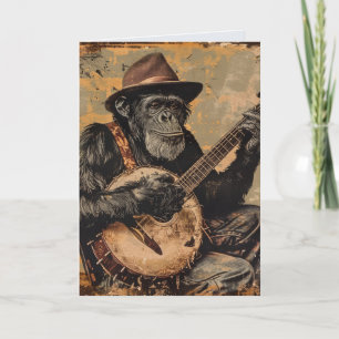 CARTE DE VOEUX D'ANNIVERSAIRE DRÔLE DE CHIMPANZÉ B