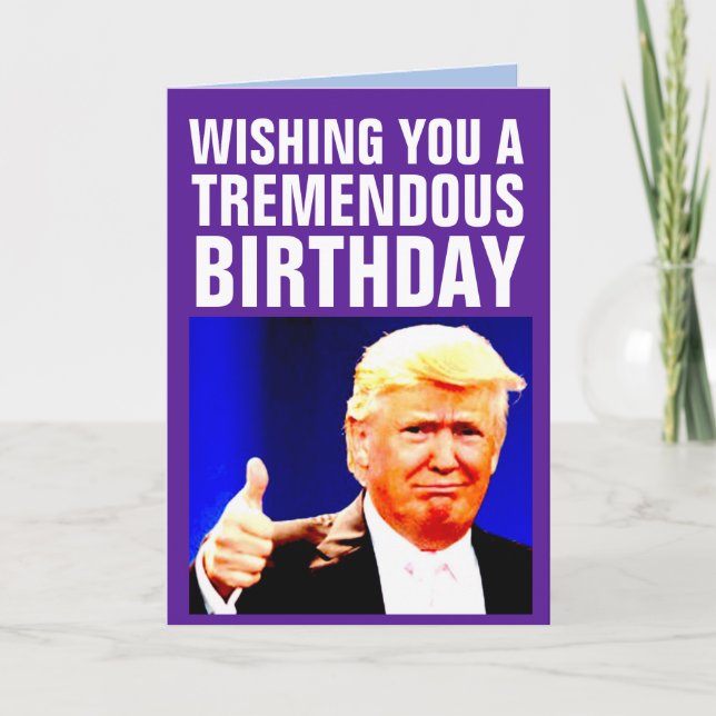 CARTE DE VŒUX D'ANNIVERSAIRE DRÔLES DE DONALD TRUM (Devant)