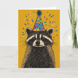 Carte de voeux d'anniversaire du Raccoon
