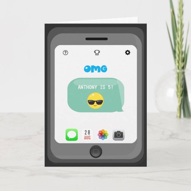 Carte de voeux d'anniversaire Emoji (Devant)