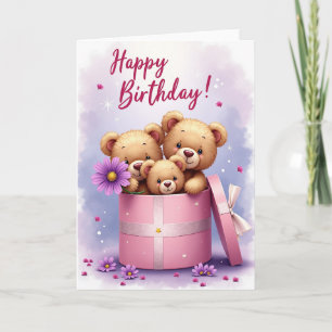 Carte de vœux d'anniversaire en peluche douce
