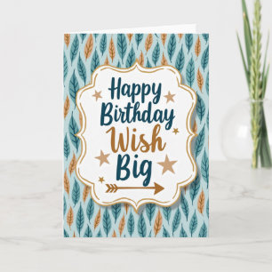 Carte de vœux d'anniversaire feuillue
