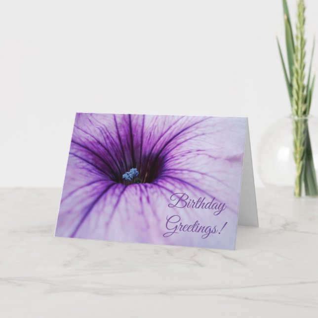 Carte de vœux d'anniversaire Fleur de Pétunia Viol (Devant)