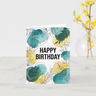 Carte de vœux d'anniversaire florale abstraite per