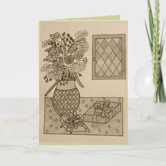 Carte de voeux d'anniversaire florale et féminine (Devant)