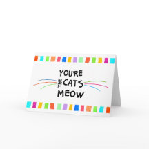 Carte de vœux d'anniversaire Fun Color Blocks Cat'