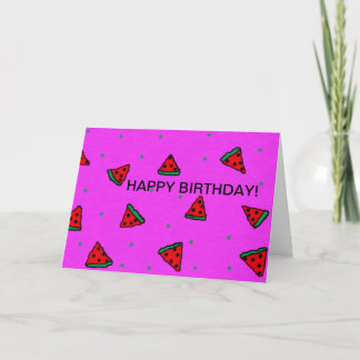 carte de voeux d'anniversaire heureux watermelon d