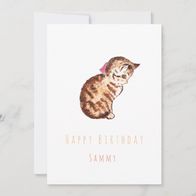carte de voeux d'anniversaire kitten (Devant)