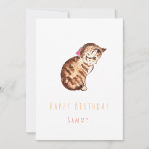 carte de voeux d'anniversaire kitten 