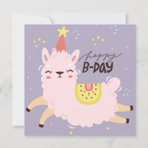 Carte de vœux d'anniversaire Lama