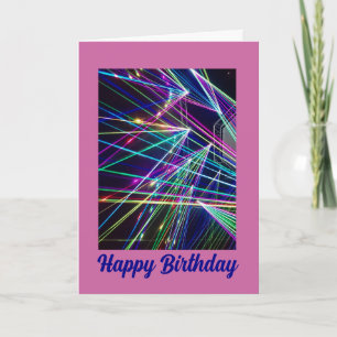 Carte de voeux d'anniversaire Laser Lights