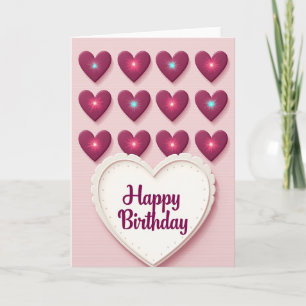 Carte de vœux d'anniversaire Magenta
