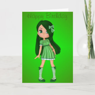 Carte de voeux d'anniversaire magnifique et verte